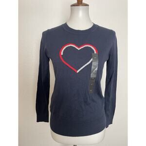 Banana Republic Factory Sweater Pullover Heart Crew Neck Petite